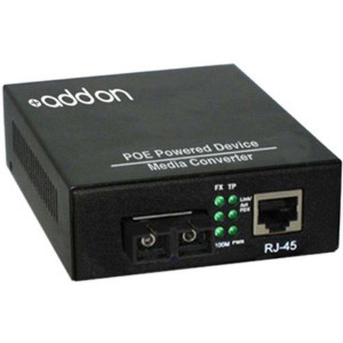 AddOn 100Base-TX To 100Base-LX SC SMF 1310nm POE Pwd Media Converter - Network RJ-45 - 1x PoE RJ-45 Ports - 1 x SC Ports - - 20 km ADD-FMCPD-LX-2SC