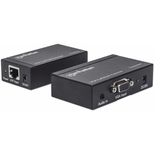 Manhattan VGA Cat55e6 Extender - 1 Input Device - 2 Output Device - 98425 ft 300000 mm Range - 2 x Network RJ-45 - 1 x VGA In - 177344