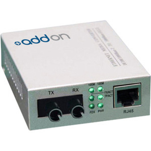 AddOn 100Base-TX To 100Base-LX ST SMF 1310nm 40km Media Converter - 1 x Network RJ-45 - 1 x ST Ports - Single-mode - 10100Base-TX ADD-FMC-FX-4ST