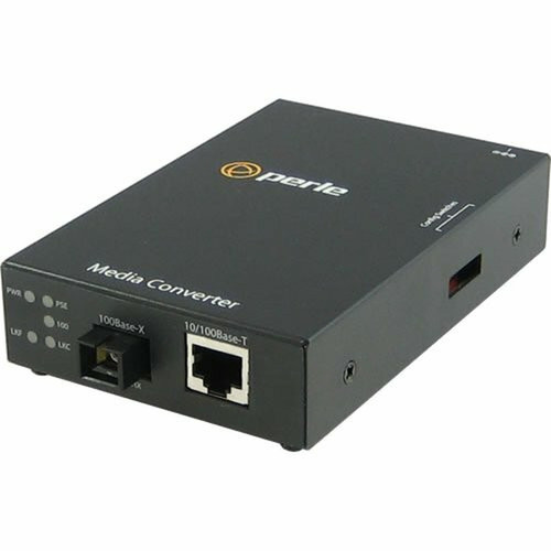 Perle S-110P-S1SC20U-XT Media Converter - 1x PoE RJ-45 Ports - 1 x SC Ports - Single-mode - 10100Base-TX 100Base-BX-U - 20 km - 05090240