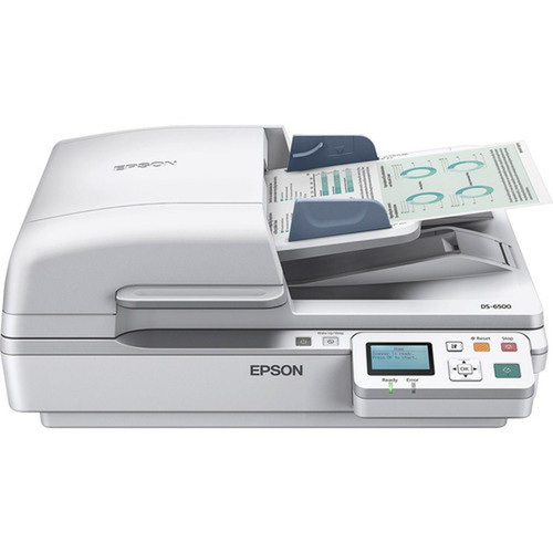 Epson WorkForce DS-6500 Flatbed Scanner - 1200 dpi Optical - White - 48-bit Color - 16-bit Grayscale - 25 ppm Mono - 25 ppm Color B11B205221