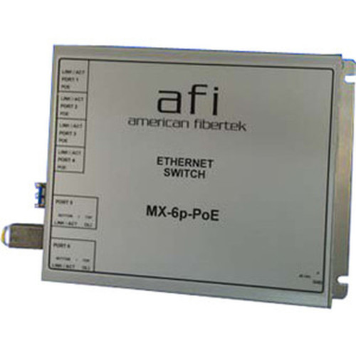 Afi Mini 6 Port Ethernet Switch with PoE - 6 Ports - Fast Ethernet Gigabit Ethernet - 10100Base-TX 1000Base-X - 2 Layer Supported - MX-6P-POE
