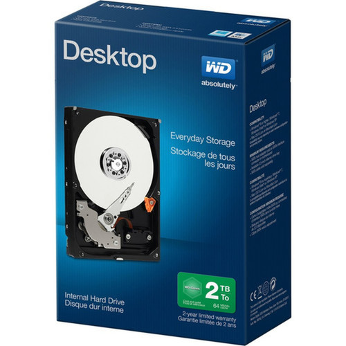 WD 2TB 35 Desktop Mainstream SATA 6 Gbs Internal Hard Drive - SATA - IntelliPower - 64 MB Buffer - Retail - 2 Year Warranty - WDBH2D0020HNC-NRSN