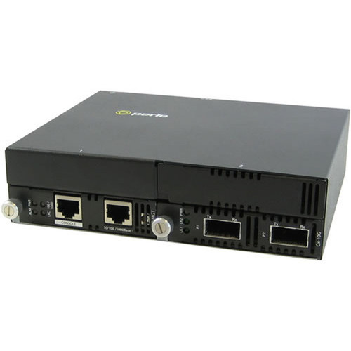 Perle 10 Gigabit Ethernet IP-Managed Stand-Alone Media Converter with Dual XFP Slots - Management Port - 10GBase-X - 2x XFP Slots - 05071174