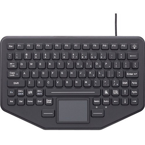 iKey SkinnyBoard Mobile Keyboard with Touchpad - Cable Connectivity - USB Interface - TouchPad - Windows Mac OS - Industrial Silicon SB-87-TP-M