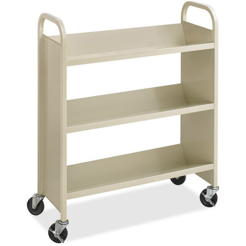 Safco Steel 3-Shelf Single-Sided Book Carts - 3 Shelf - 250 6350 mm Caster Size - Steel - 36 91440 mm Width x 145 36830 x 5358SA