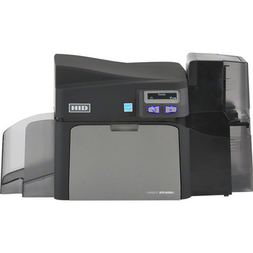 Fargo DTC4250e Single Sided Desktop Dye SublimationThermal Transfer Printer - Color - Card Print - Fast Ethernet - USB - LCD Display 052200