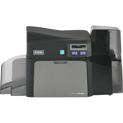 Fargo DTC4250e Single Sided Desktop Dye SublimationThermal Transfer Printer - Color - Card Print - Fast Ethernet - USB - LCD Display 052210