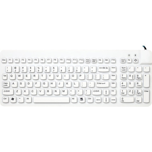 Man  Machine Low Profile Premium Waterproof Disinfectable Keyboard - Cable Connectivity - USB Interface - English French - Computer RCLPMAGW5