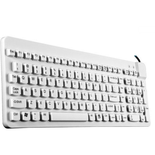 Man  Machine Low Profile Premium Waterproof Disinfectable Keyboard - Cable Connectivity - USB Interface - English French - Computer RCLPMAGW5