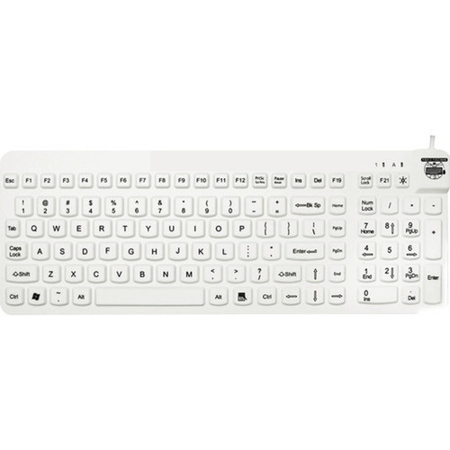 Man  Machine Premium Full Size Waterproof Disinfectable Keyboard - Cable Connectivity - USB Interface - English French - Computer - RCLPMAGBKLW5