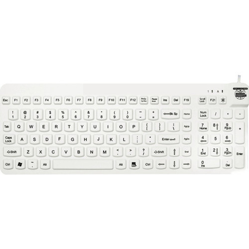 Man  Machine Premium Full Size Waterproof Disinfectable Keyboard - Cable Connectivity - USB Interface - English French - Computer - RCLPMAGBKLW5