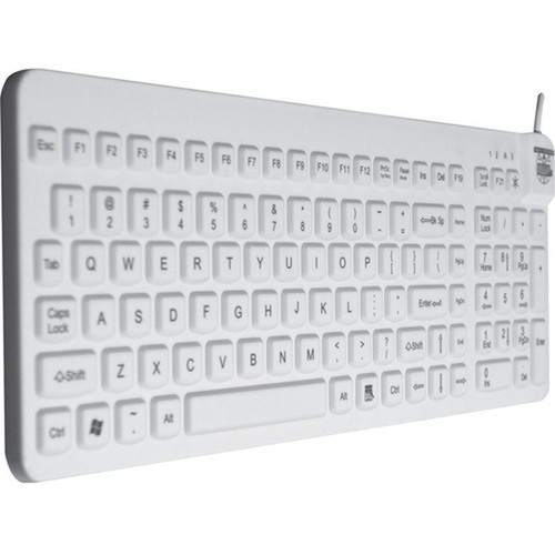 Man  Machine Premium Full Size Waterproof Disinfectable Keyboard - Cable Connectivity - USB Interface - English French - Computer - RCLPMAGBKLW5