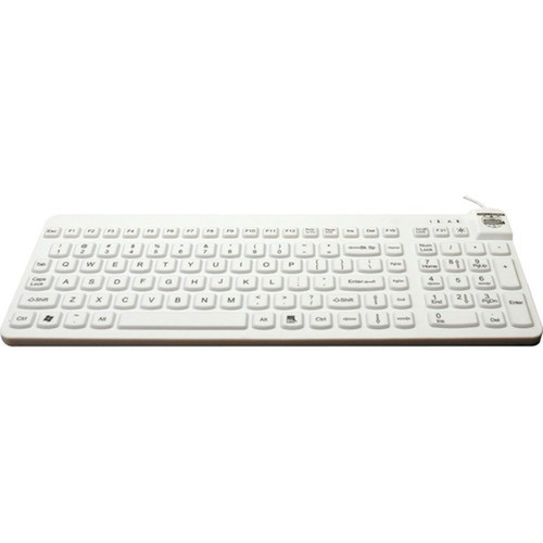 Man  Machine Premium Full Size Waterproof Disinfectable Keyboard - Cable Connectivity - USB Interface - English French - Computer - RCLPMAGBKLW5
