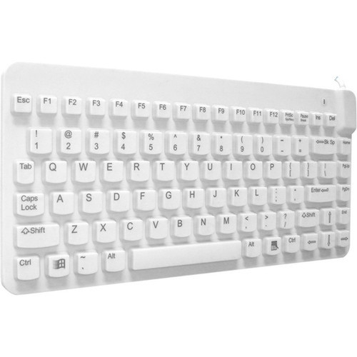 Man  Machine Premium Waterproof Disinfectable Silent 12 Keyboard - Cable Connectivity - USB Interface - Computer - PC Mac - Silicon SCLPBKLW5