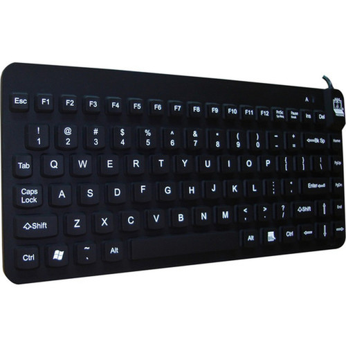 Man  Machine Premium Waterproof Disinfectable Silent 12 Keyboard - Cable Connectivity - USB Interface - English French - Computer - SCLPMAGBKLB5