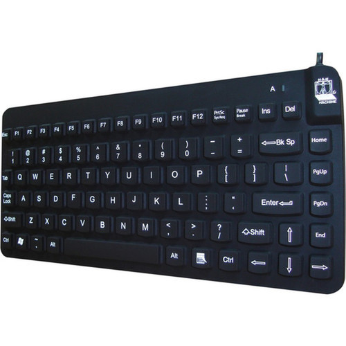 Man  Machine Premium Waterproof Disinfectable Silent 12 Keyboard - Cable Connectivity - USB Interface - English French - Computer - SCLPMAGBKLB5