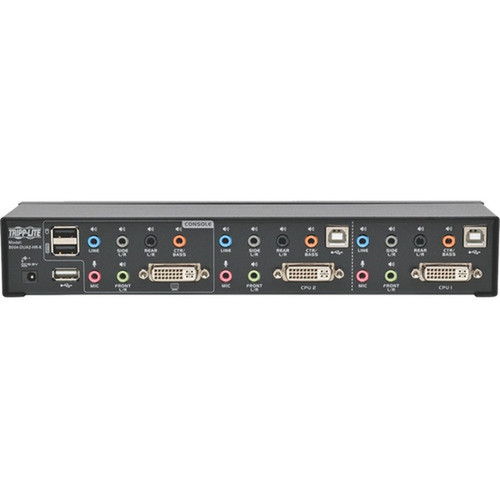 Tripp Lite by Eaton 2-Port DVI Dual-Link  USB KVM Switch w Audio and Cables - 2 Computers - 1 Local Users - WQUXGA - 2560 x 1600 B004-DUA2-HR-K