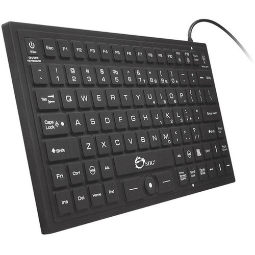 SIIG IndustrialMedical Grade Washable Backlit Keyboard with Pointing Device - Cable Connectivity - USB 20 Interface - 89 Keys - - JK-US0911-S1