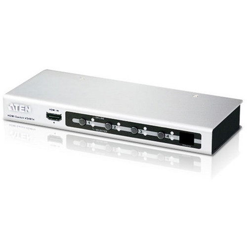ATEN VS481B 4-Port HDMI Switch - 4096 x 2160 - 4K - 4 x 1 - Computer Set-top Box DVD Player Display Projector TV - 4 x HDMI Out VS481B
