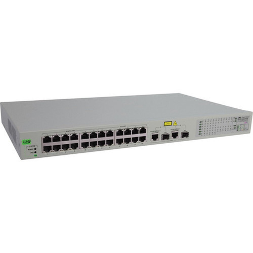 Allied Telesis Fast Ethernet WebSmart Switch - 24 Ports - Manageable - Fast Ethernet Gigabit Ethernet - 10100Base-TX 1000Base-T - 2 AT-FS75028PS-10
