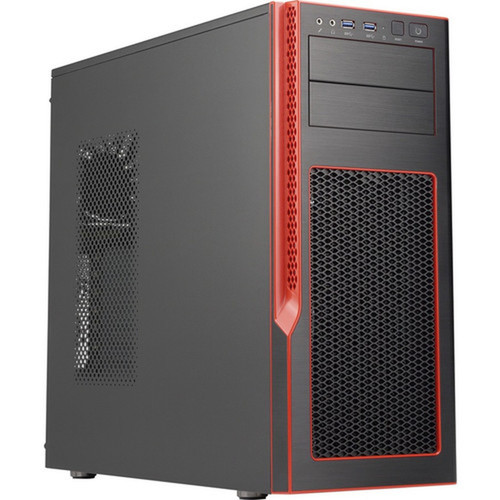 Supermicro Mid-Tower Chassis Black  Red - Mid-tower - Black Red - Anodized Aluminum Plastic Steel - 12 x Bay - ATX Micro ATX - CSE-GS50-000R