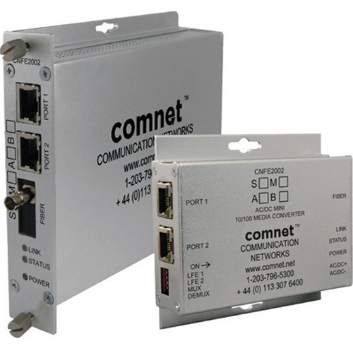 ComNet 2 Channel 10100 Mbps Ethernet 13101550nm - 2 x Network RJ-45 - 1 x ST Ports - SimplexST Port - Multi-mode - 005 mil 0 mil CNFE2002M1AM