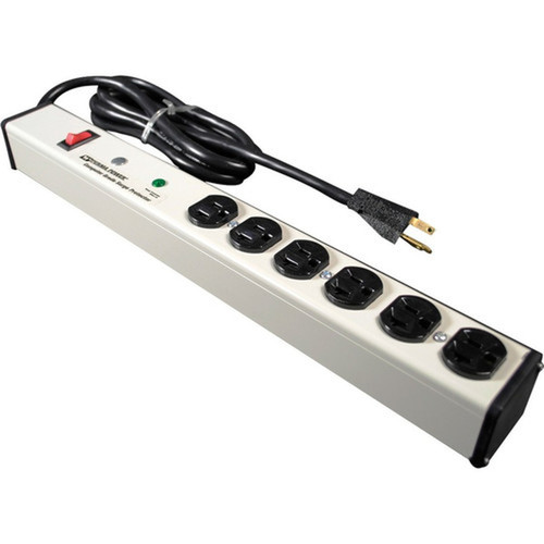 Wiremold Perma Power 6-Outlet Surge SuppressorProtector - 6 x NEMA 5-15R - 120 V Input - 59 ft M620BZLS