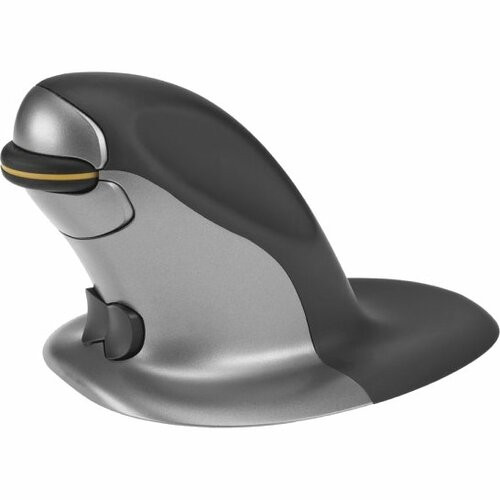 Posturite Penguin Ambidextrous Vertical Mouse - Laser - Cable - Silver, Graphite - USB 2.0 - 1200 dpi - Scroll Wheel - Symmetrical (Fleet Network)