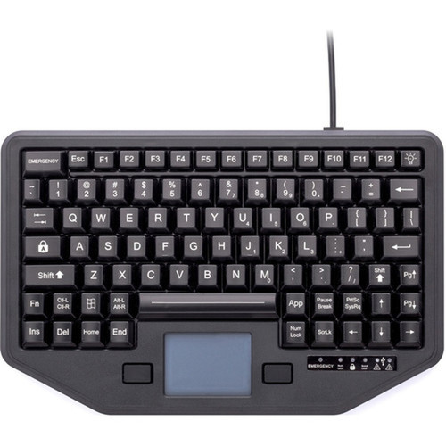 iKey Full Travel Keyboard - Cable Connectivity - USB Interface - Emergency Hot Keys - TouchPad IK-88-TP-USB