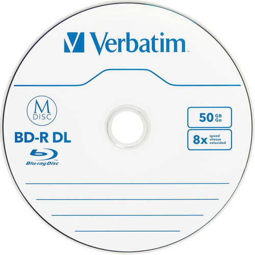 Verbatim Blu-ray Recordable Media - BD-R DL - 8x - 50 GB - 25 - 120mm - Double-layer Layers 98924