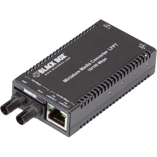 Black Box Multipower Miniature LHC040A-R3 TransceiverMedia Converter - 1 x Network RJ-45 - 1 x ST Ports - DuplexST Port - - 003 0 LHC040A-R3