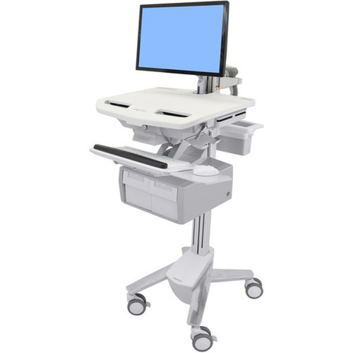 Ergotron StyleView Cart with LCD Arm 2 Tall Drawers 2x1 - Up to 24 60960 mm Screen Support - 3704 lb 16800 g Load Capacity - SV43-12C0-0