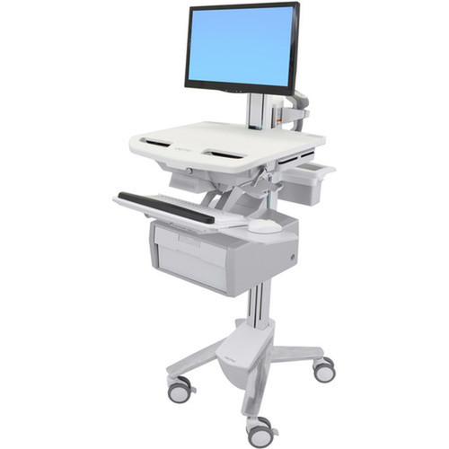Ergotron StyleView Cart with LCD Pivot 1 Tall Drawer 1x1 - Up to 24 60960 mm Screen Support - 3704 lb 16800 g Load Capacity SV43-13B0-0