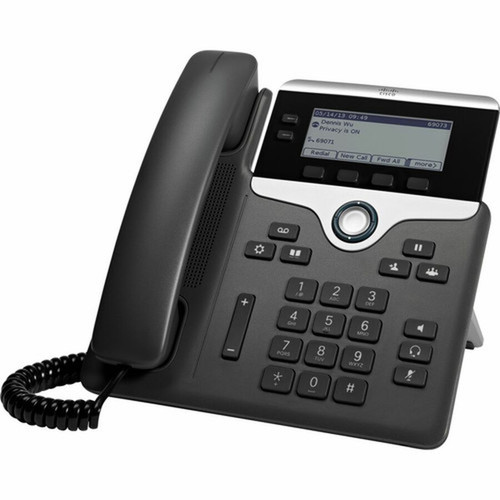 Cisco 7821 IP Phone - Corded - Wall Mountable - Black - 2 x Total Line - VoIP - User Connect License Enhanced User Connect License - CP-7821-3PCC-K9