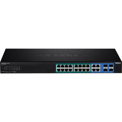 TRENDnet 16-Port Gigabit Web Smart PoE+ Switch - 16 Ports - Manageable - 2 Layer Supported - Twisted Pair - PoE Ports - 1U High - - (Fleet Network)