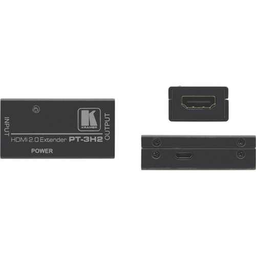 Kramer 4K60 444 HDMI HDCP 22 Extender - 1 Input Device - 1 Output Device - 14764 ft 45000 mm Range - 1 x HDMI In - 1 x HDMI Out PT-3H2