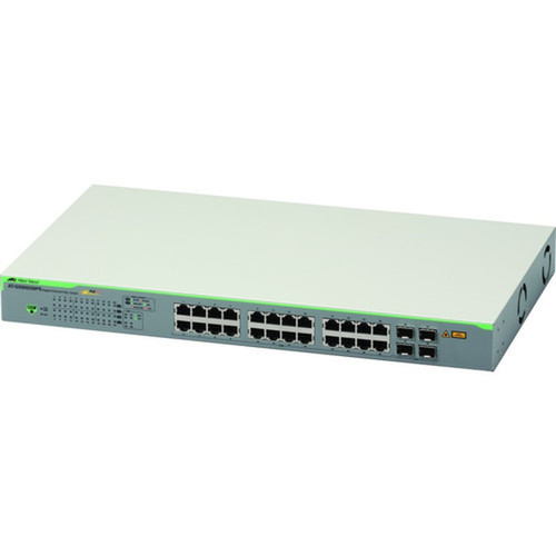 Allied Telesis 24-port 101001000T WebSmart Switch with 4 SFP Ports and PoE - 24 Ports - Gigabit Ethernet - 1000Base-T 100Base-FX AT-GS95028PS-10
