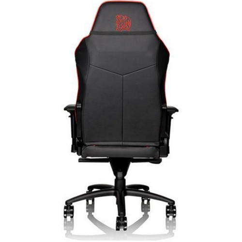 Tt eSPORTS GT Comfort Gaming Chair - For Game - Foam Aluminum Steel Polyvinyl Chloride PVC Faux Leather Metal - Black Red GC-GTC-BRLFDL-01