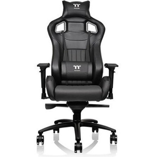 Tt eSPORTS X Fit Gaming Chair - For Game - Aluminum Foam Steel Faux Leather Polyvinyl Chloride PVC Carbon Metal - Black GC-XFS-BBMFDL-01
