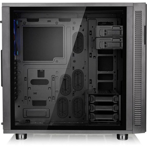Thermaltake Suppressor F31 Tempered Glass Edition Mid Tower Chassis - Mid-tower - Black - SPCC Tempered Glass - 5 x Bay - Mini ITX - CA-1E3-00M1WN-03