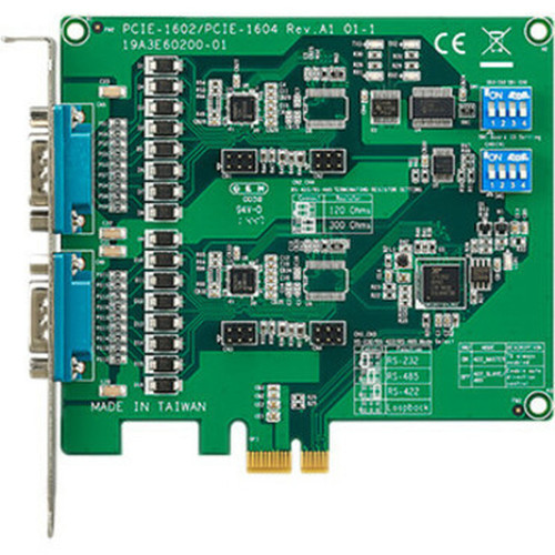Advantech 2-port RS-232422485 PCI Express Communication Card wSurge  Isolation - Plug-in Card - PCI Express 20 x1 - PC Linux - 2 PCIE-1602C-AE