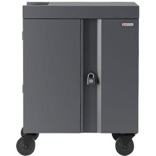 Bretford CUBE Cart AC for up to 32 Devices wBack Panel Charcoal Paint - 2 Shelf - Push Handle Handle - Steel - 30 Width x 265 x - TVC32PAC-CKWL