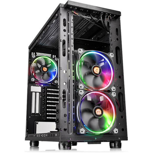 Thermaltake View 31 Tempered Glass RGB Edition Mid Tower Chassis - Mid-tower - SPCC Tempered Glass - 3 x Bay - Mini ITX Micro ATX - CA-1H8-00M1WN-01