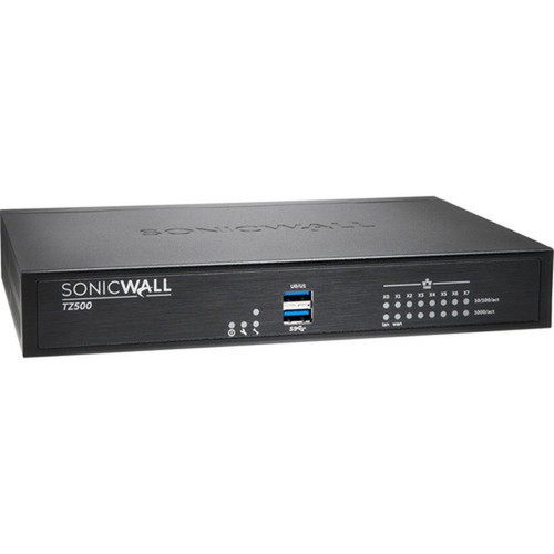 SonicWall TZ500 Network SecurityFirewall Appliance - 8 Port - 101001000Base-T - Gigabit Ethernet - DES 3DES MD5 SHA-1 AES AES - 01-SSC-0445