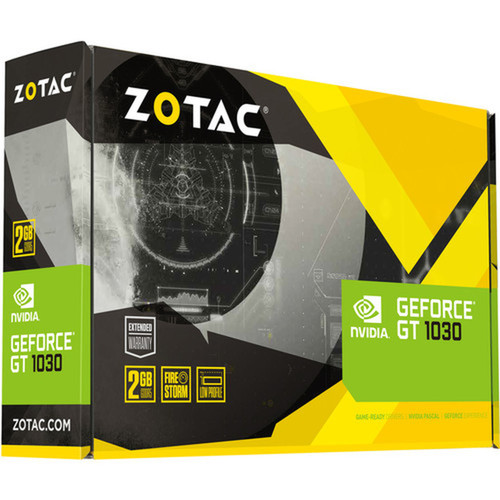 Zotac NVIDIA GeForce GT 1030 Graphic Card - 2 GB GDDR5 - Low-profile - 64 bit Bus Width - PCI Express 30 x16 - DisplayPort - 1 x - - ZT-P10300A-10L
