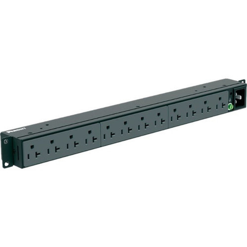 Panduit P12B19M Horizontal Basic Power Distribution Unit - Basic - NEMA 5-20P - 12 x NEMA 5-20R - 120 V AC - 1U - Horizontal - P12B19M