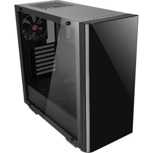 Thermaltake View 21 Tempered Glass Edition Mid-Tower Chassis - Mid-tower - Black - SPCC Tempered Glass - 4 x Bay - Micro ATX ATX - CA-1I3-00M1WN-00