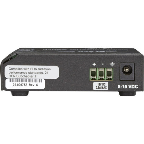 Black Box LBH100 TransceiverMedia Converter - 2 x Network RJ-45 - 1 x ST Ports - Multi-mode - 003 mil 0 mm Fiber - Fast Ethernet LBH110A-P-ST