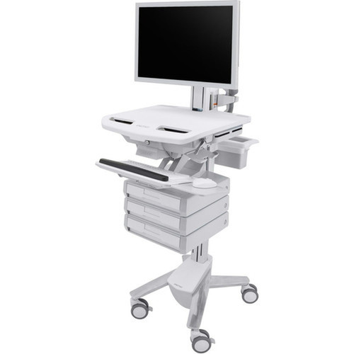 Ergotron StyleView Cart with HD Pivot 3 Drawers 1x3 - 3 Drawer - PushPull Handle - 1680 kg Capacity - 4 Casters - 4 10160 mm SV43-2530-0